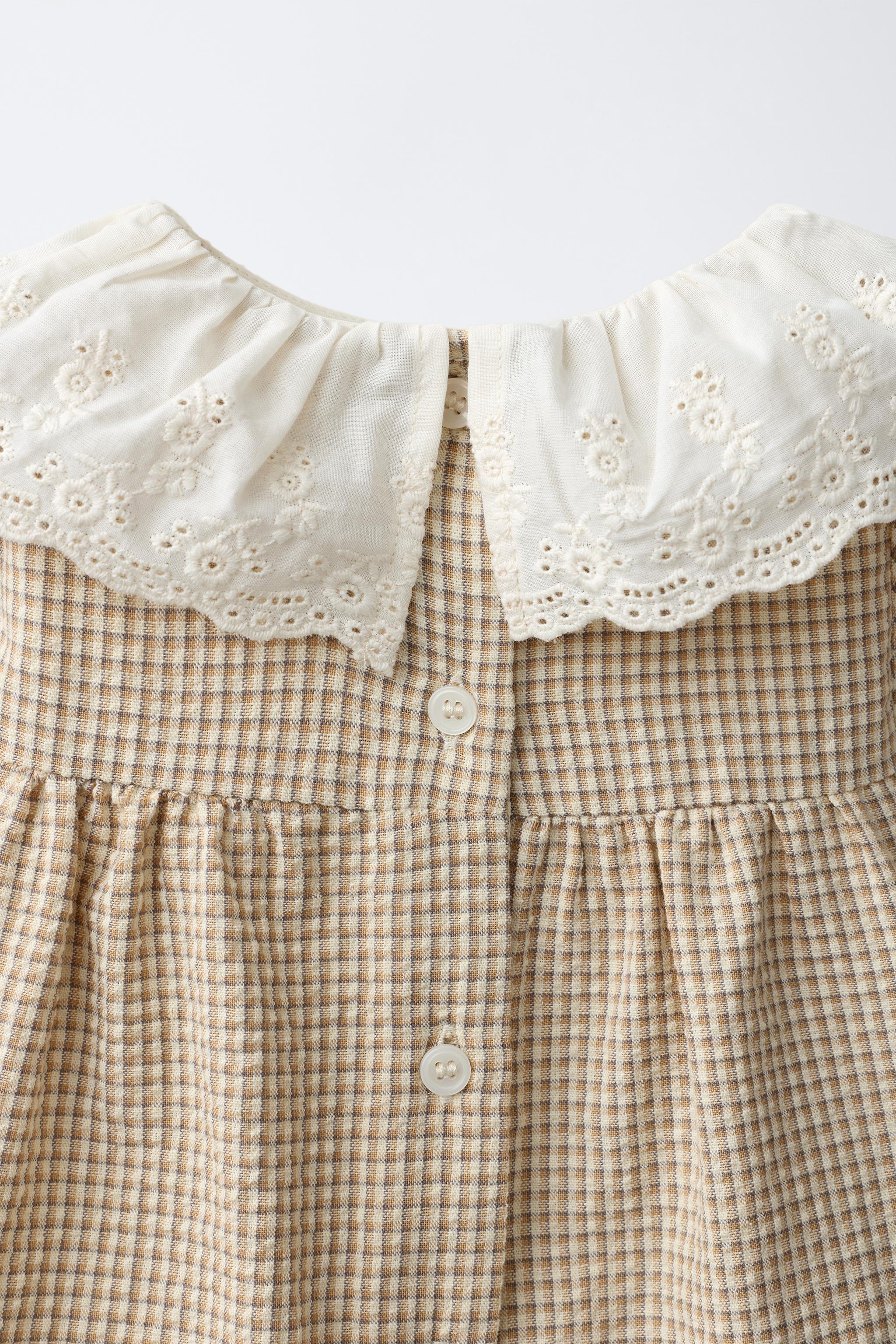 ROBE À COL CLAUDINE ET CULOTTE CARREAUX VICHY